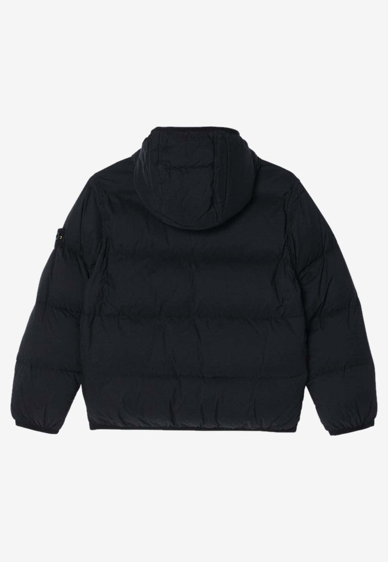 Stone Island Junior Boys Compass Logo Down Jacket Black 4100017S0028/R_STONE-V0029