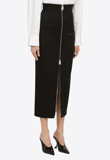 Khaite Ruddy Midi Pencil Skirt with Zip Black 41144070W4070/O_KHAIT-200