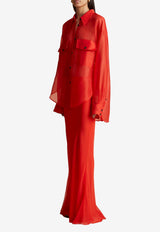 Khaite Mauva Floor-Length Skirt 4118337RED