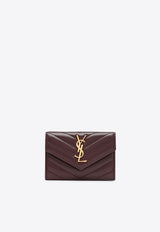 Saint Laurent Cassandre Quilted Leather Wallet Bordeaux 414404AAA44/R_YSL-6195