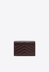 Saint Laurent Cassandre Quilted Leather Wallet Bordeaux 414404AAA44/R_YSL-6195