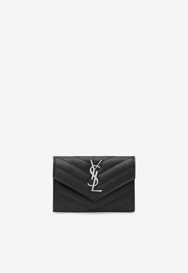 Saint Laurent Small Cassandre Envelope Wallet  Black 414404BOW02/R_YSL-1000
