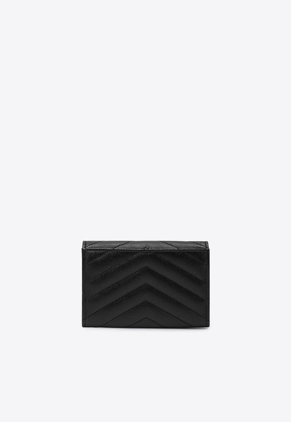 Saint Laurent Small Cassandre Envelope Wallet  Black 414404BOW02/R_YSL-1000