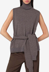Róhe Double-Layer Mélange Knit Top Taupe 416-23-300WO/R_ROHE-208