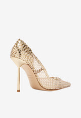 Le Silla Gilda 100 Crystal Mesh Pumps Gold 4190E090BXPPSTE 907