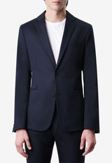 DRYKORN Single-Breasted Slim Satin Blazer  Navy 42298-888_NAVY
