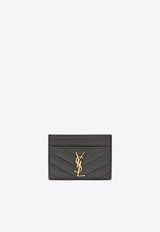 Saint Laurent Cassandre Quilted Leather Cardholder Gray 423291AAA44/R_YSL-1997