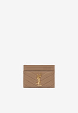 Saint Laurent Cassandre Quilted Leather Cardholder Brown 423291AAA44/R_YSL-2357