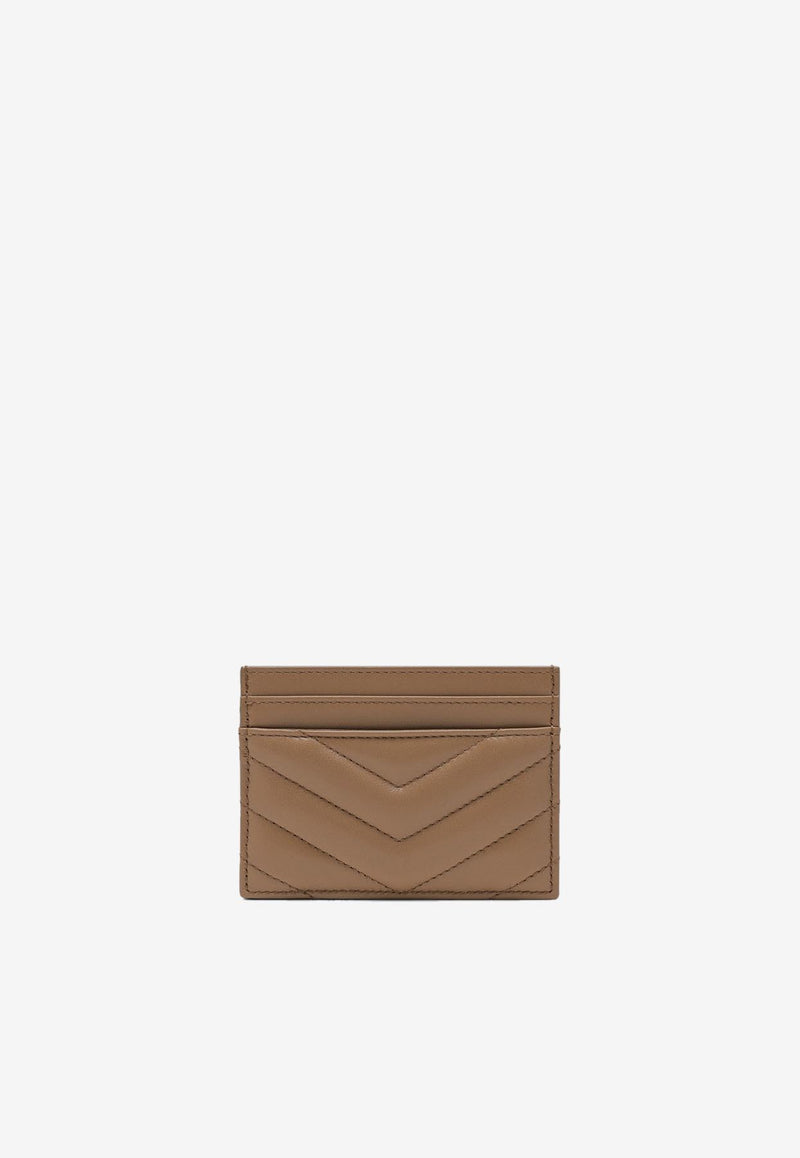 Saint Laurent Cassandre Quilted Leather Cardholder Brown 423291AAA44/R_YSL-2357