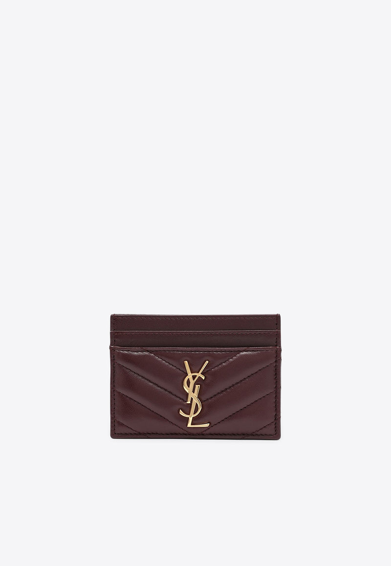 Saint Laurent Cassandre Quilted Leather Cardholder Burgundy 423291AAA44/R_YSL-6195