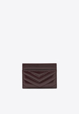 Saint Laurent Cassandre Quilted Leather Cardholder Burgundy 423291AAA44/R_YSL-6195