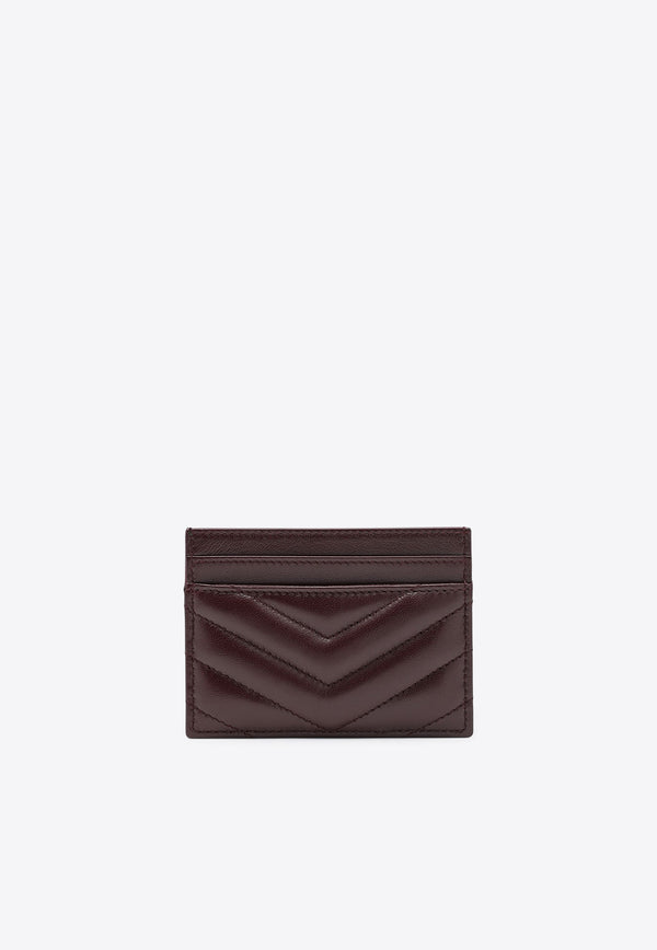 Saint Laurent Cassandre Quilted Leather Cardholder Burgundy 423291AAA44/R_YSL-6195