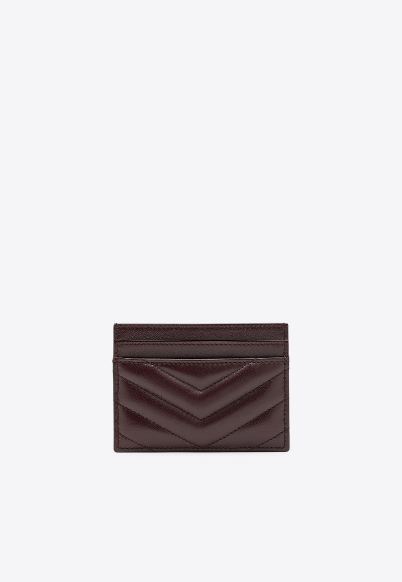 Saint Laurent Cassandre Quilted Leather Cardholder Burgundy 423291AAA44/R_YSL-6195