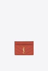 Saint Laurent Cassandre Quilted Leather Cardholder Orange 423291AAA44/R_YSL-7993