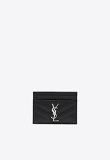 Saint Laurent Cassandre Leather Cardholder Black 423291BOW02/R_YSL-1000