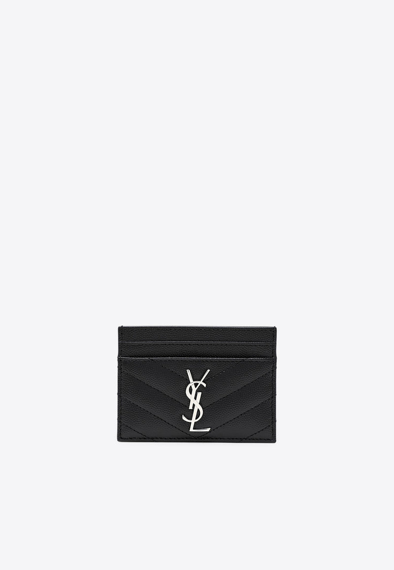 Saint Laurent Cassandre Leather Cardholder Black 423291BOW02/R_YSL-1000