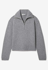 Simkhai Andes Half-Zip Cashmere Sweater Gray 424-2034-KGREY