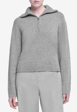 Simkhai Andes Half-Zip Cashmere Sweater Gray 424-2034-KGREY