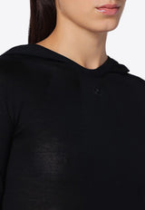 Courrèges Essential Wool Hooded Sweater Black 424MPU200FI0060/P_COURR-9999