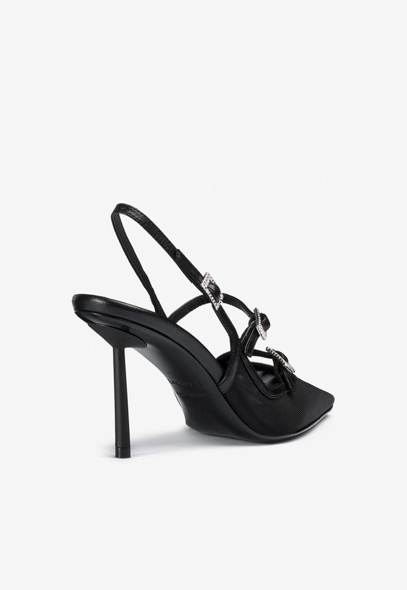 Le Silla Morgana 80 Slingback Mesh Pumps 4293D080BXPPNEM 377 Black