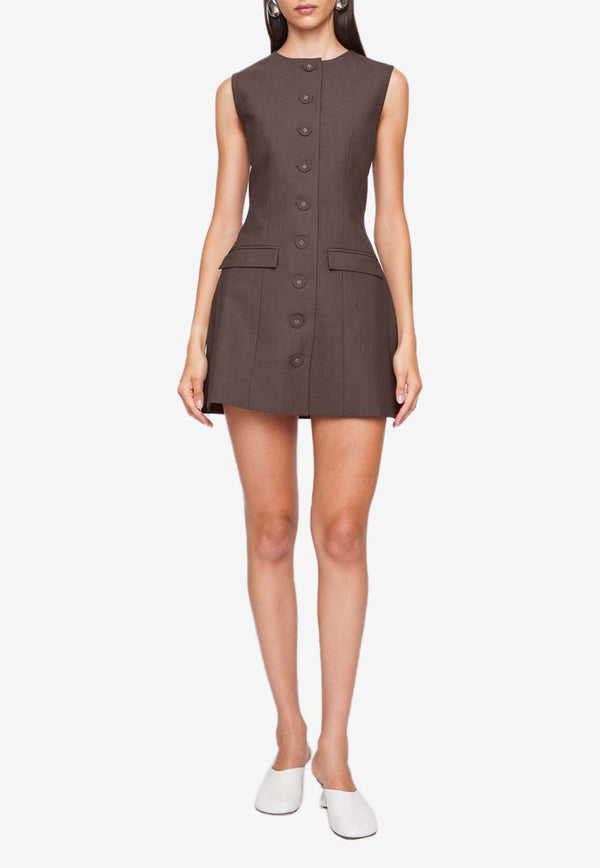 Anna Quan Sofia Mini Tailored Dress Brown 42.57.CHBBROWN