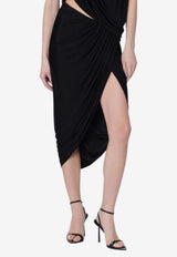 Francesco Murano Draped Asymmetrical Skirt Black 430T05/R_FRAMU-999