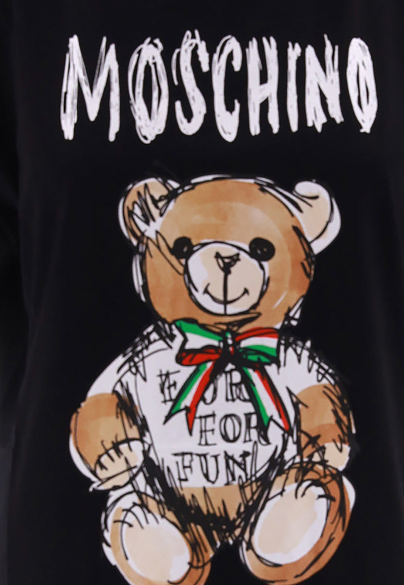 Moschino Teddy Bear Print Mini T-shirt Dress Black 452_541_V1555