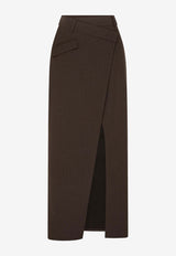 Anna Quan Mia Midi Wrap Skirt Brown 45.54.CHBBROWN