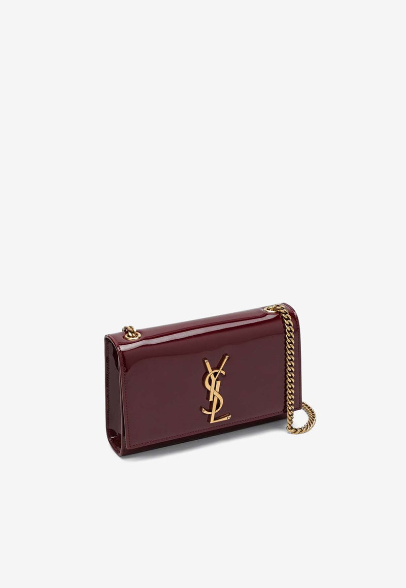 Saint Laurent Small Kate Patent Leather Crossbody Bag Bordeaux 469390B870W/P_YSL-6259