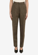 Quelledue Tapered-Leg Tailored Pants Brown 477503/O_QUELD-11