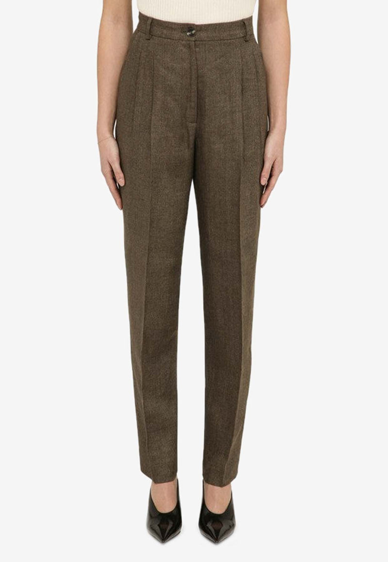 Quelledue Tapered-Leg Tailored Pants Brown 477503/O_QUELD-11