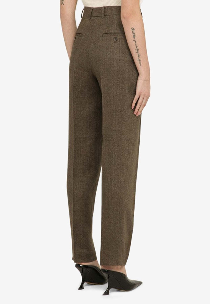 Quelledue Tapered-Leg Tailored Pants Brown 477503/O_QUELD-11