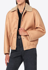 Salvatore Santoro Leather Bomber Jacket Beige 49075LE/R_SSANT-NU