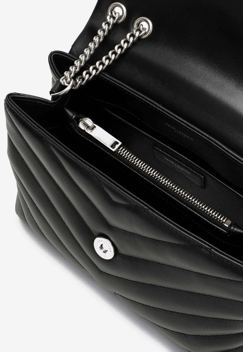 Saint Laurent Small Loulou Quilted Leather Shoulder Bag Black 494699DV726/P_YSL-1000