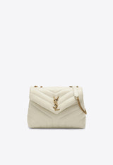 Saint Laurent Small Loulou Quilted Leather Shoulder Bag Cream 494699DV727/P_YSL-9207