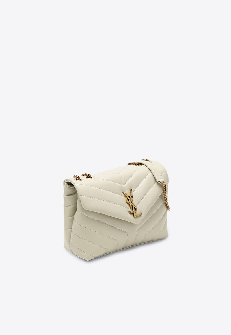 Saint Laurent Small Loulou Quilted Leather Shoulder Bag Cream 494699DV727/P_YSL-9207