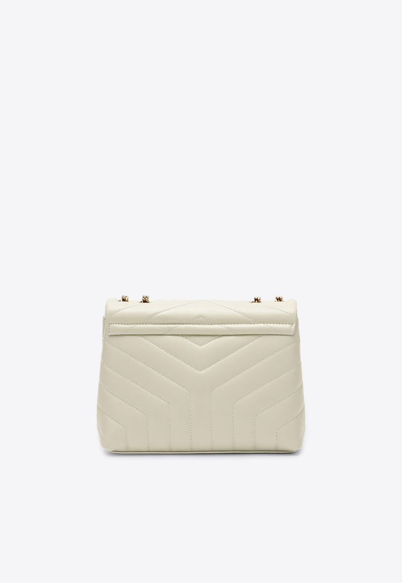 Saint Laurent Small Loulou Quilted Leather Shoulder Bag Cream 494699DV727/P_YSL-9207