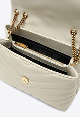 Saint Laurent Small Loulou Quilted Leather Shoulder Bag Cream 494699DV727/P_YSL-9207