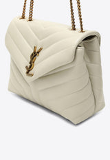 Saint Laurent Small Loulou Quilted Leather Shoulder Bag Cream 494699DV727/P_YSL-9207