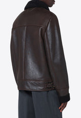 Salvatore Santoro Leather Zip-Up Jacket Brown 49571LE/R_SSANT-DB