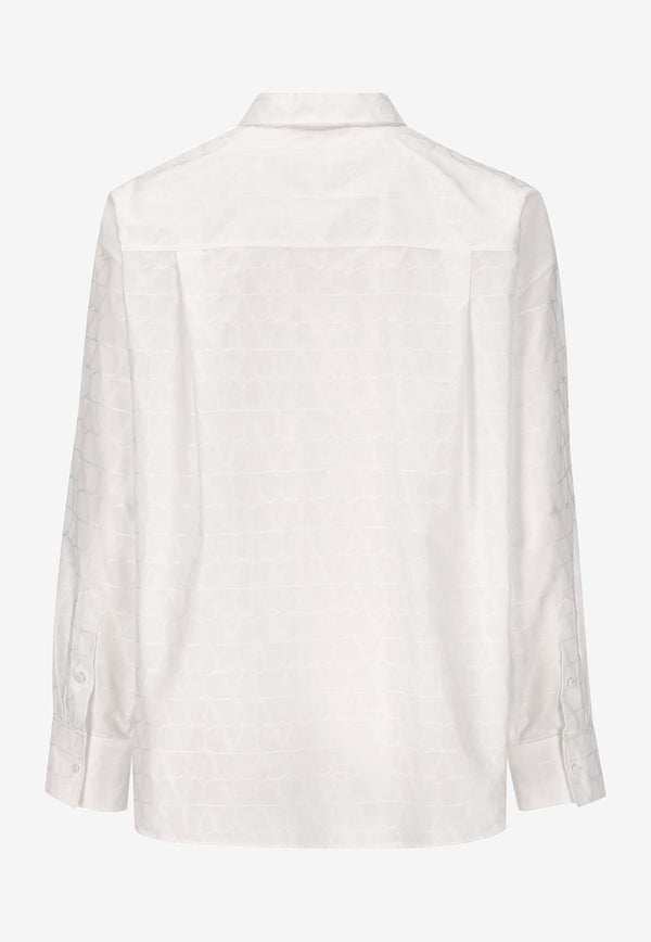 Valentino Toile Iconographe Jacquard Long-Sleeved Shirt White 4B3AB5W98H0 0BO