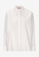 Valentino Toile Iconographe Jacquard Long-Sleeved Shirt White 4B3AB5W98H0 0BO