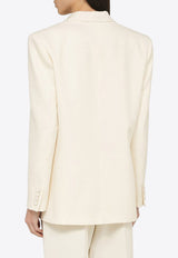 Valentino Single-Breasted Blazer in Wool and Silk 4B3CE3M58G5/O_VALE-A03