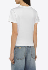 Valentino Short-Sleeved Solid T-shirt 4B3MG21Z8GD/O_VALE-0BO White
