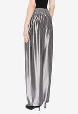 Alexander Wang Logo Patch Metallic Pants Gray 4CC3244367GREY