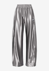 Alexander Wang Logo Patch Metallic Pants Gray 4CC3244367GREY