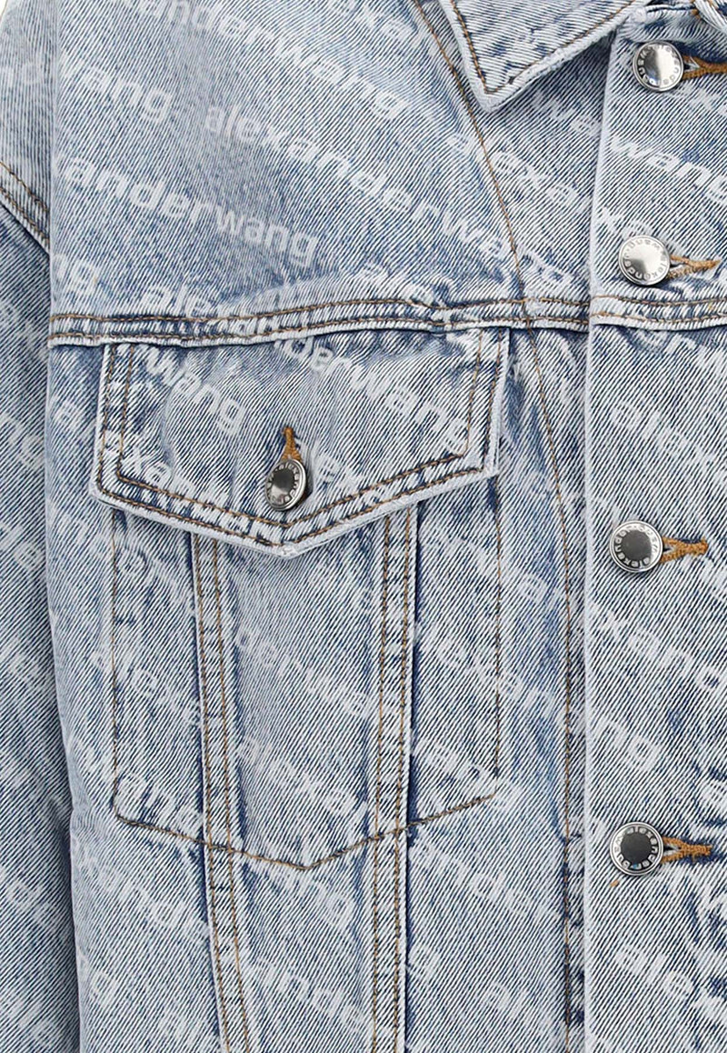 Alexander Wang Falling Back All-Over Logo Denim Jacket Denim 4DC2202756_000_270