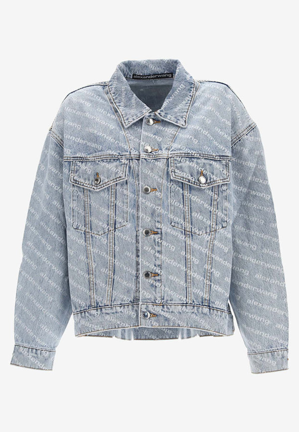 Alexander Wang Falling Back All-Over Logo Denim Jacket Denim 4DC2202756_000_270