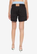 Alexander Wang Pre-Styled Boxer Denim Shorts 4DC3244405BLACK