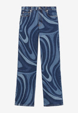 Pucci Marmo Print Straight Jeans 4HDT05 4H998 A01 Blue